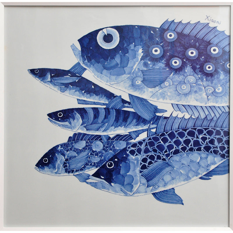 Blue and white porcelain plate painting